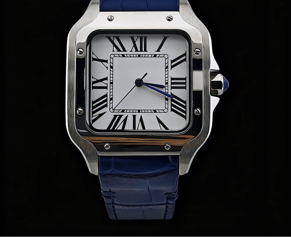 Montre Homme Automatique NH35 Acier 316L Cuir Chiffres Romains 38mm 30M – CLEVI Paris