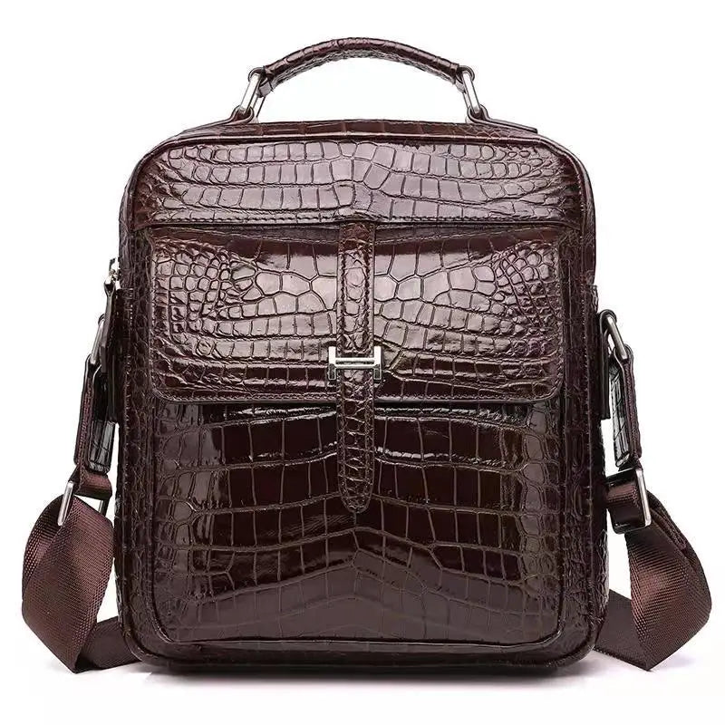 Sac Bandoulière Cuir Alligator Homme Messenger – CLEVI Paris