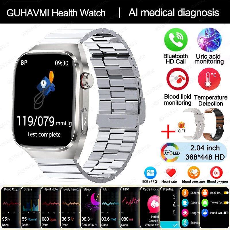 Montre GUHUAVMI AMOLED 2,04″ Bluetooth – CLEVI Paris