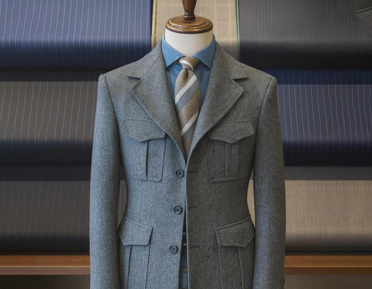 Blazer Homme Gris Revers en Pointe – CLEVI Paris