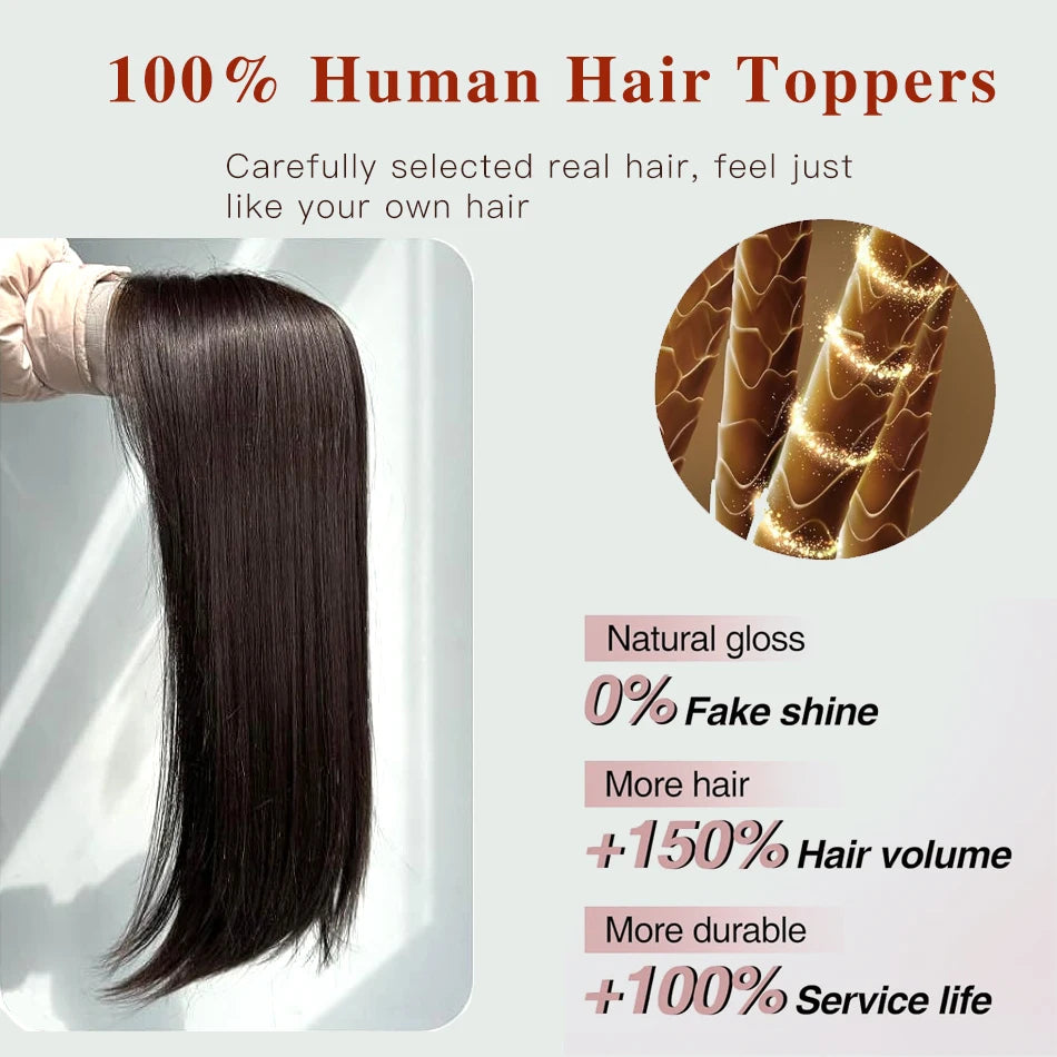 Topper Capillaire Femme Cheveux Humains Remy Base Dentelle 10x12cm Clips – CLEVI Paris