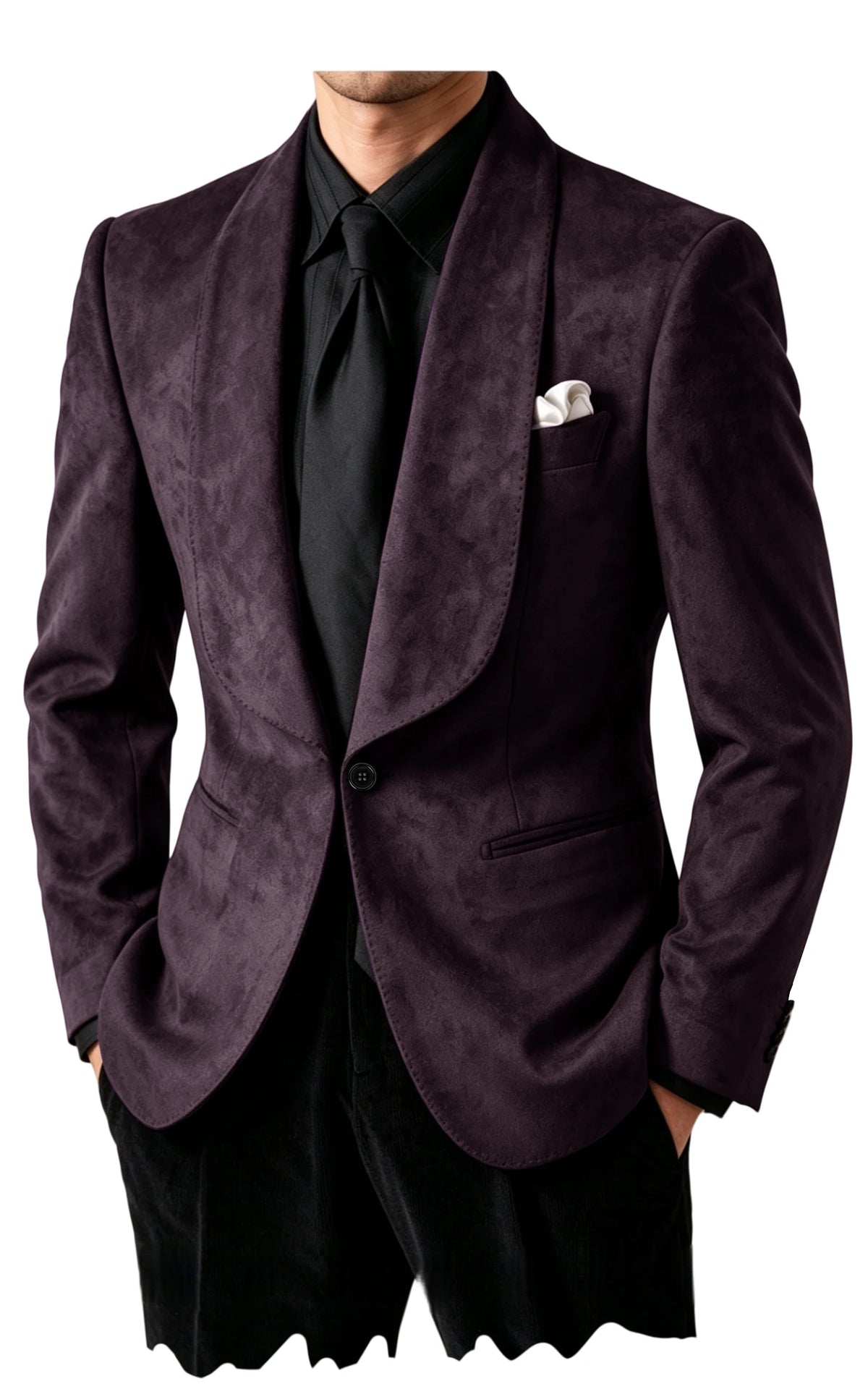 Blazer homme en suédine col châle – CLEVI Paris