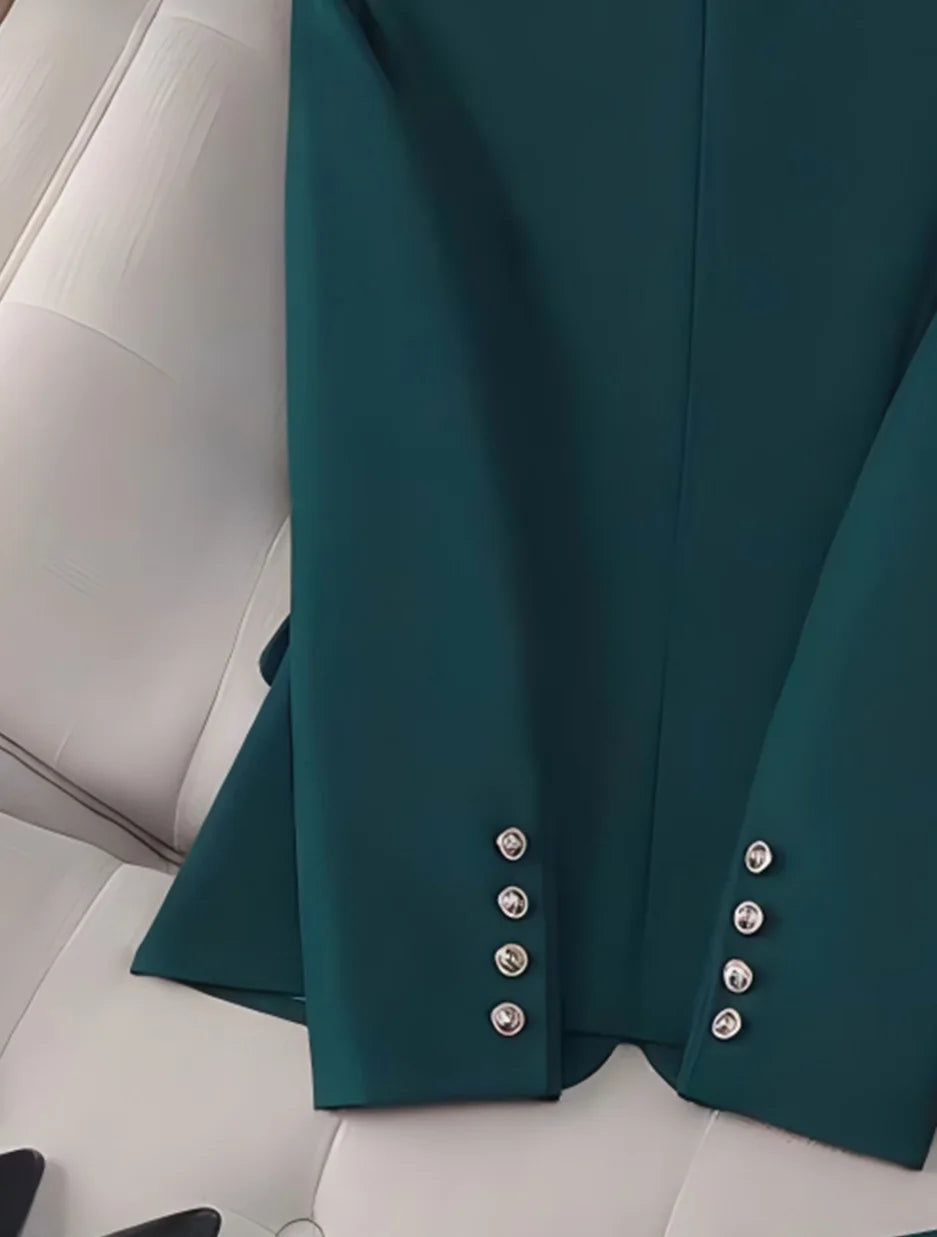 Tailleur pantalon vert émeraude – CLEVI Paris