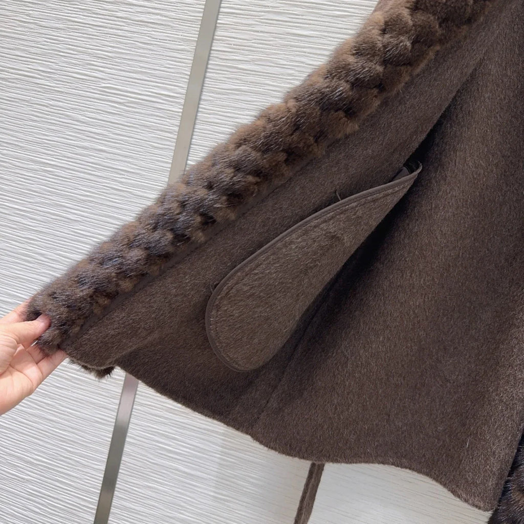 Manteau femme ceinturé à col châle – CLEVI Paris