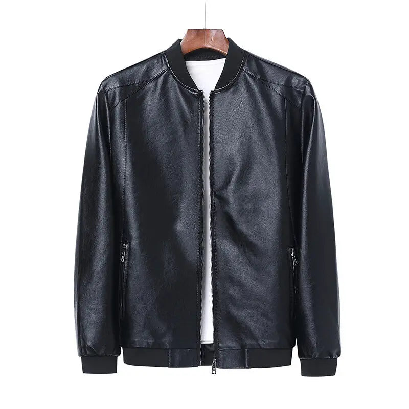 Veste homme en simili cuir à col montant – CLEVI Paris