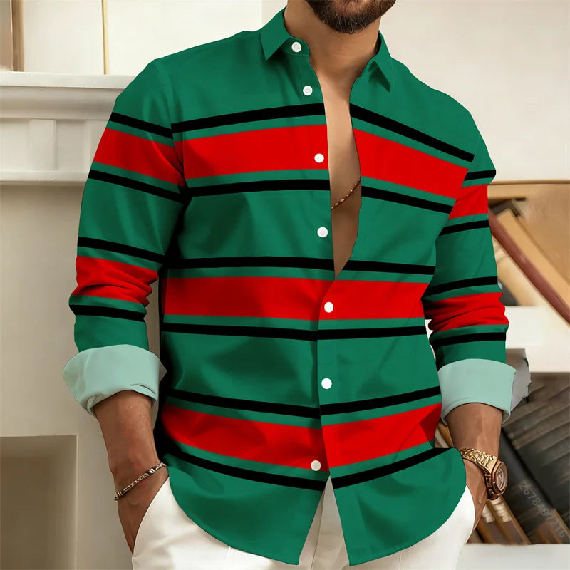 Chemise rayée homme manches longues – CLEVI Paris