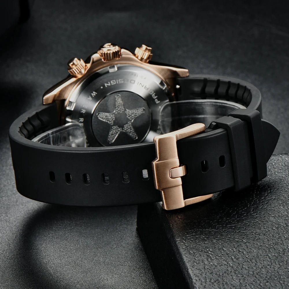 Montre Homme Pagani Design PD-1664 Chronographe Quartz VK63 Saphir Étanche 10 Bars Or Bleu – CLEVI Paris