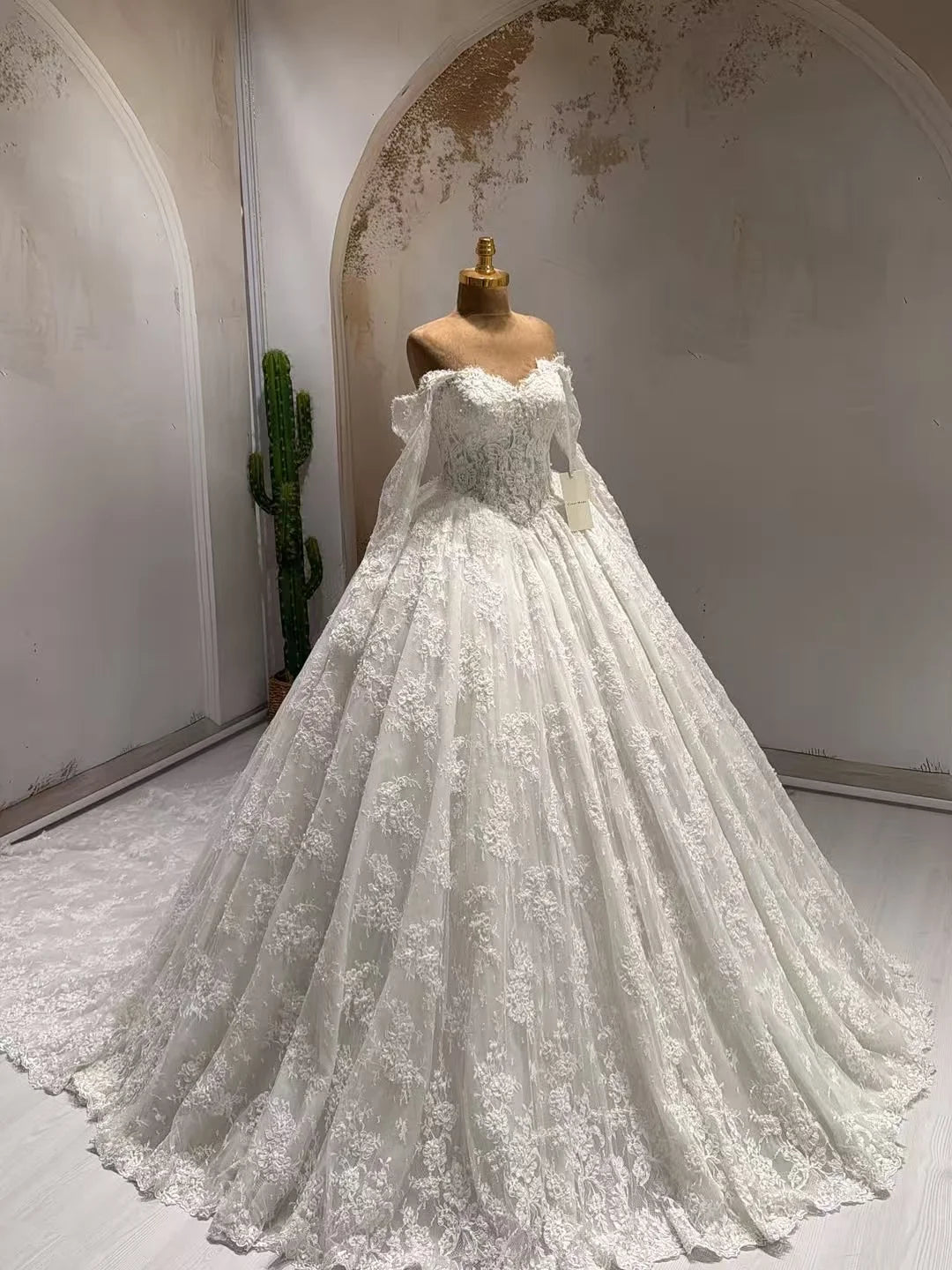 Robe de mariée princesse à traîne royale – CLEVI Paris