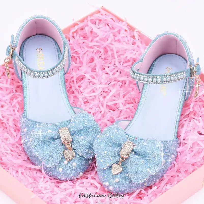 Sandales de cérémonie enfant à strass – CLEVI Paris