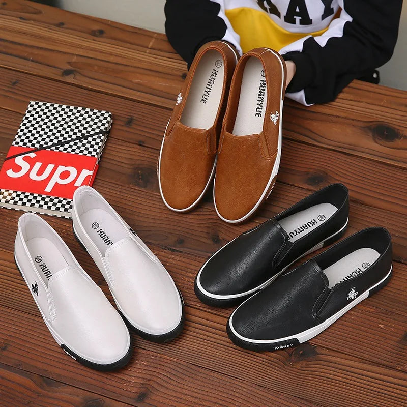Loafers Cuir PU Impérméable Homme Marron Noir Blanc – CLEVI Paris