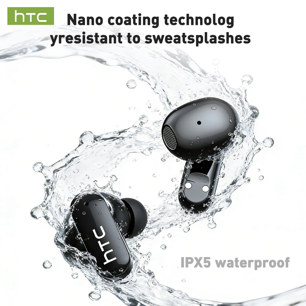 Écouteurs HTC NE71 TWS Bluetooth 6.0 IPX6 Écran LED HiFi – CLEVI Paris
