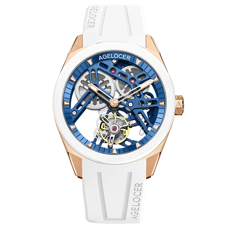 Montre Homme Flying Tourbillon Squelette Lunette Céramique 80h Agelocer Cal.A9001 Prix EID – CLEVI Paris