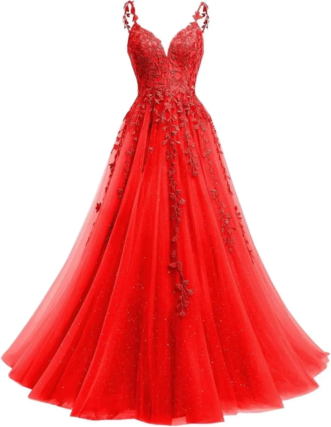 Robe de mariée en dentelle ligne A col V – CLEVI Paris