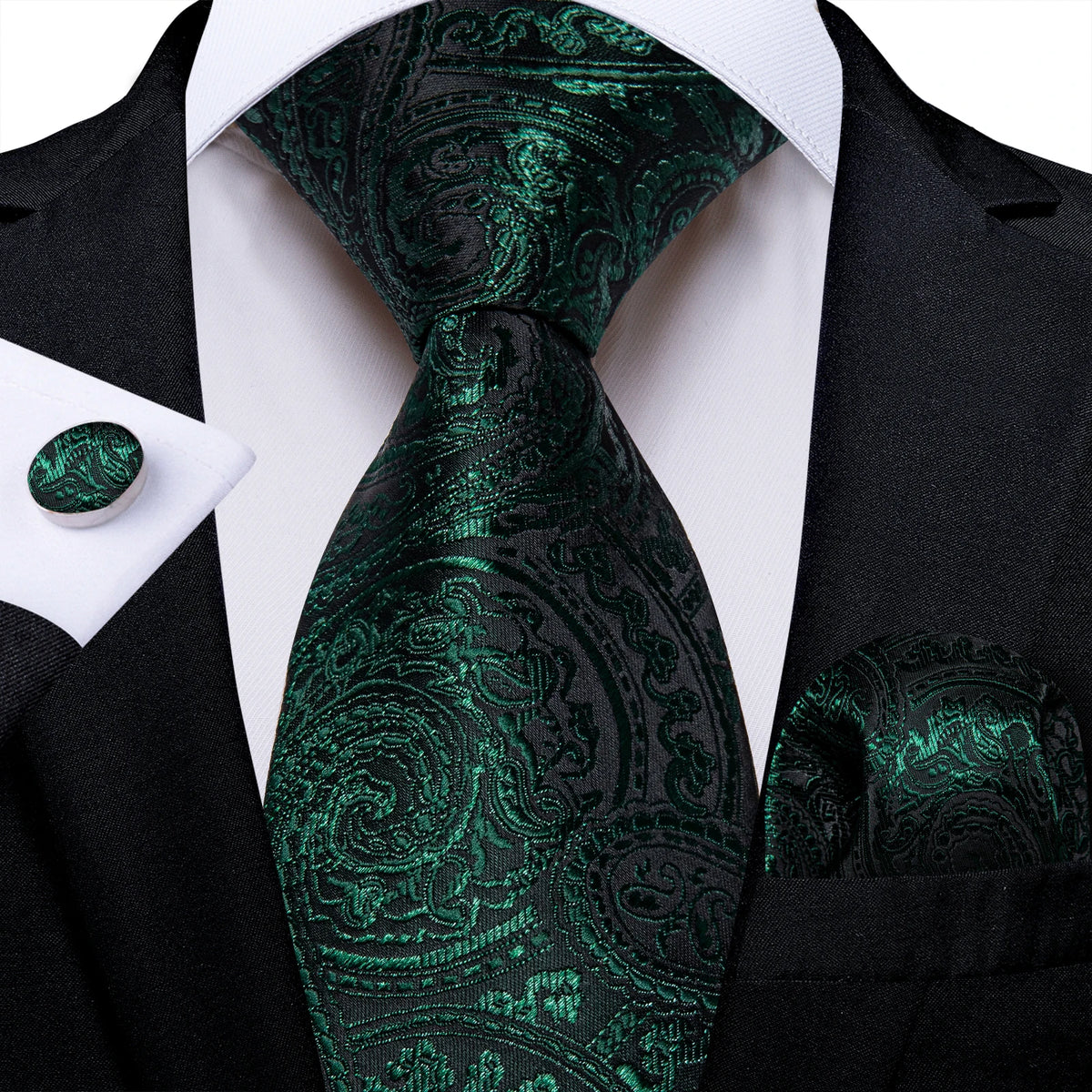 Coffret cravate homme paisley, pochette et boutons – CLEVI Paris