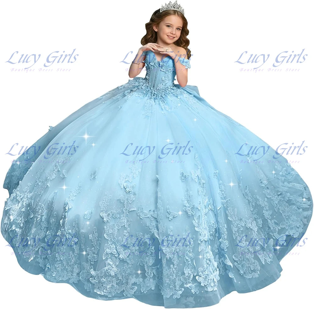 Robe cérémonie fille en tulle et dentelle – CLEVI Paris