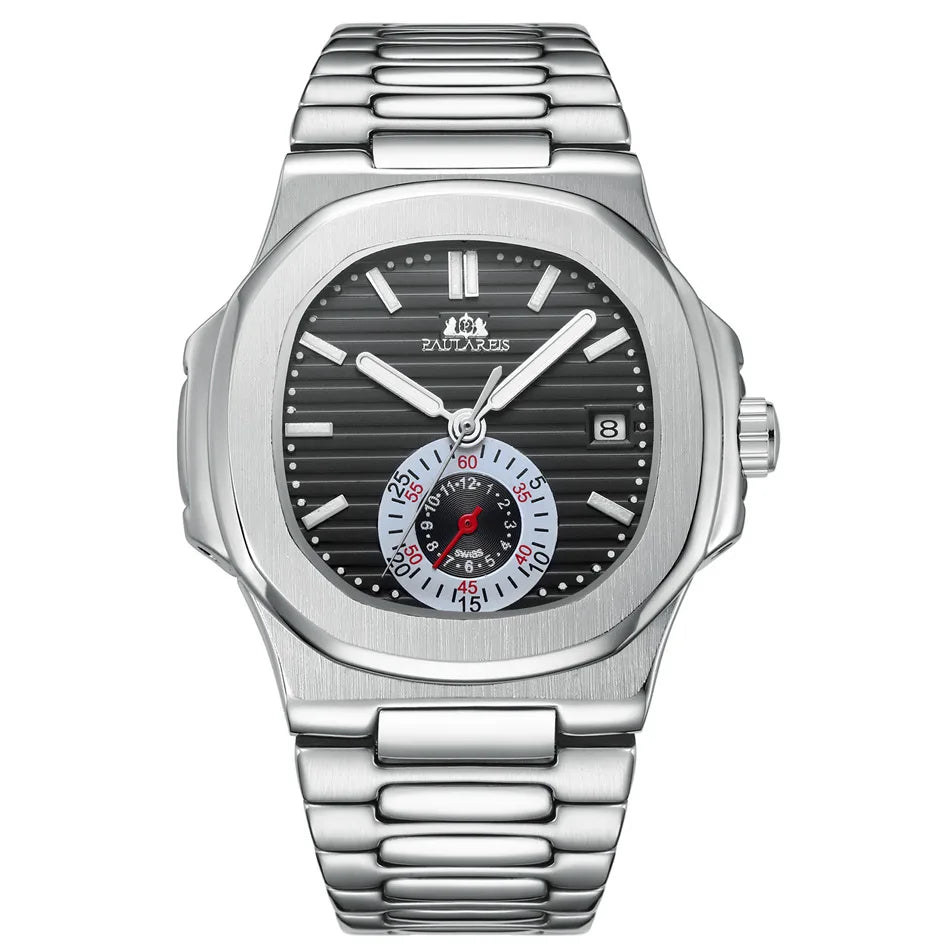 Montre Mécanique Carrée PAULAREIS Homme Acier – CLEVI Paris