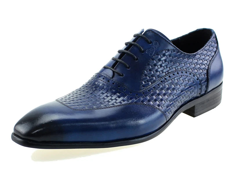 Oxford Cuir Véritable Homme Style Italien Bout Pointu Lacets Bureau & Mariage – CLEVI Paris