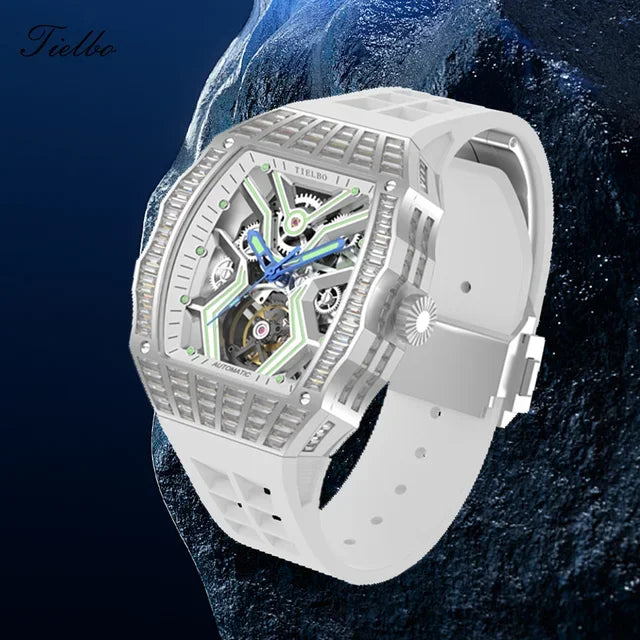 Montre Automatique Squelette Saphir Cristaux Homme – CLEVI Paris