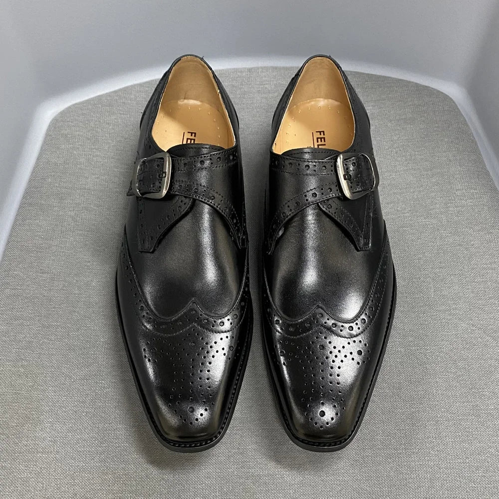 Chaussures homme en cuir à boucle brogue – CLEVI Paris