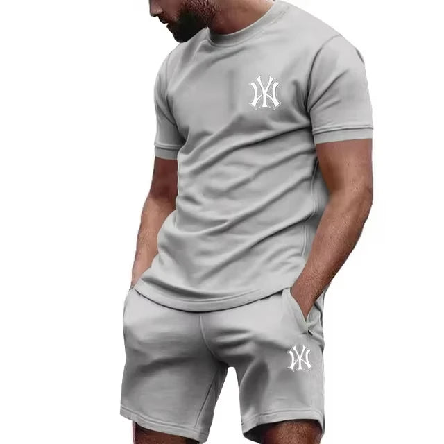 Ensemble 2 Pièces Homme T-shirt + Short Sport Été 2026 Running & Fitness – 12 Coloris, S à 4XL – CLEVI Paris