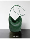 Sac seau tissé femme en cuir véritable – CLEVI Paris