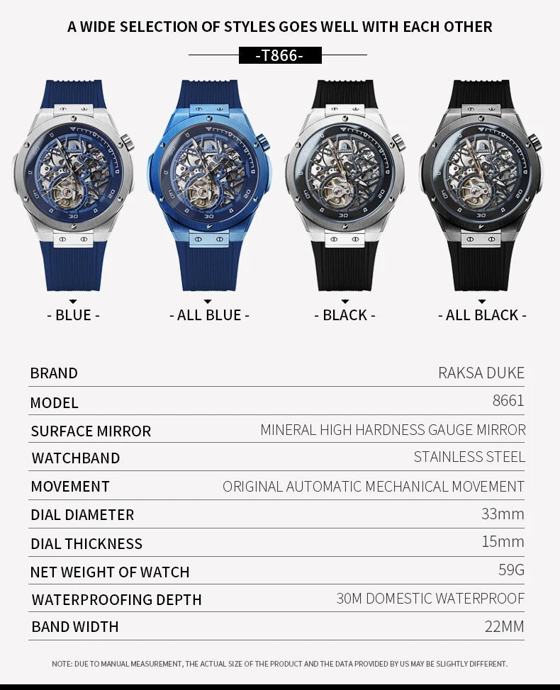 Montre Homme TEVISE 8661 Automatique Squelette Sport – CLEVI Paris
