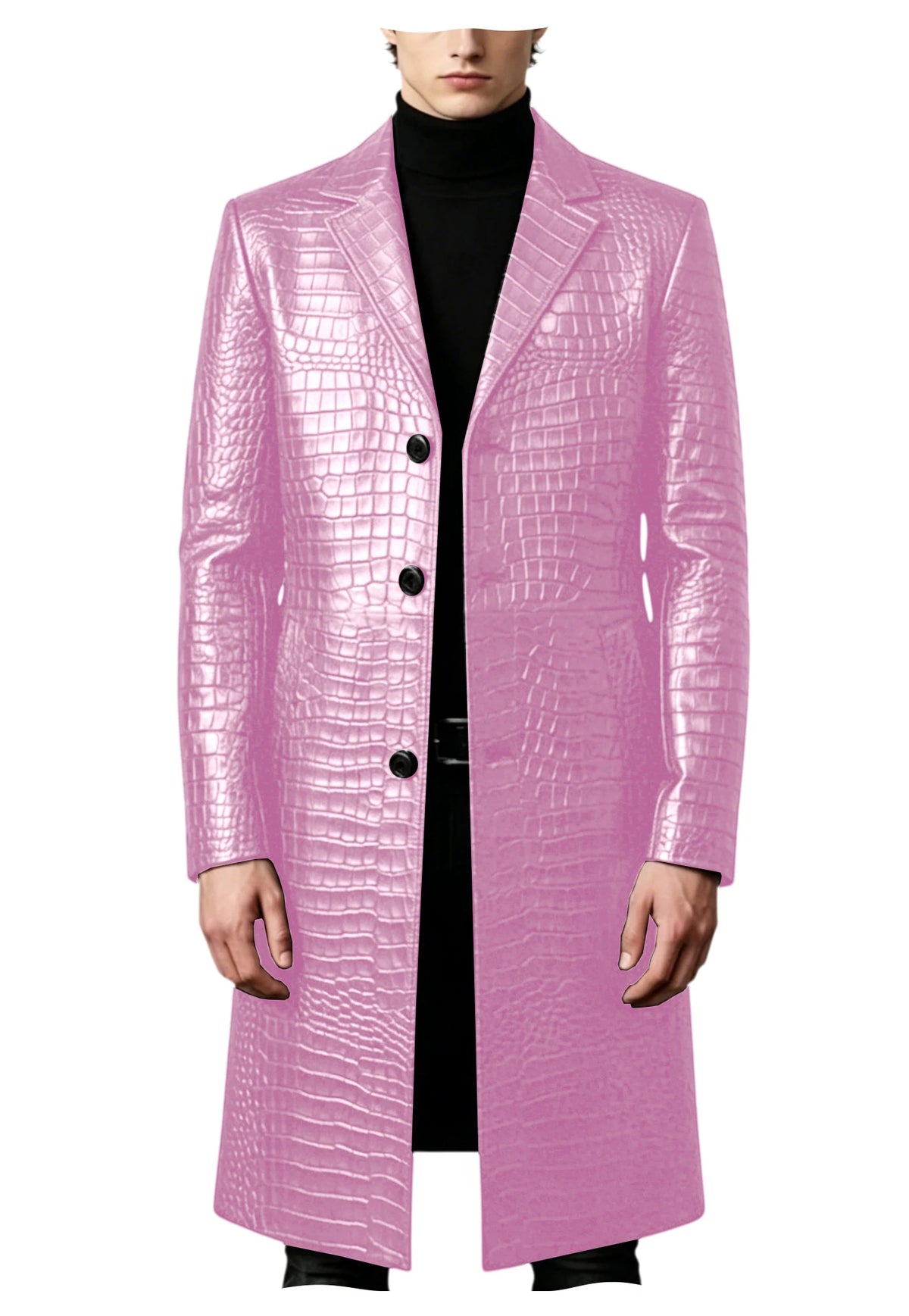 Manteau homme simili cuir motif crocodile – CLEVI Paris