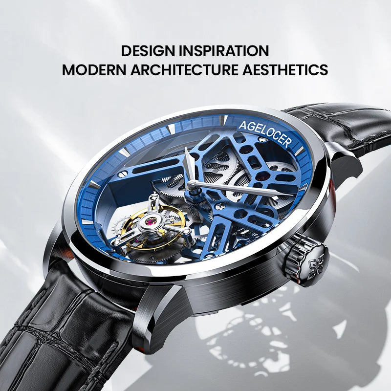 Montre Homme Flying Tourbillon Squelette Architectural 80h Agelocer Cal.A9001 Prix IAI – CLEVI Paris