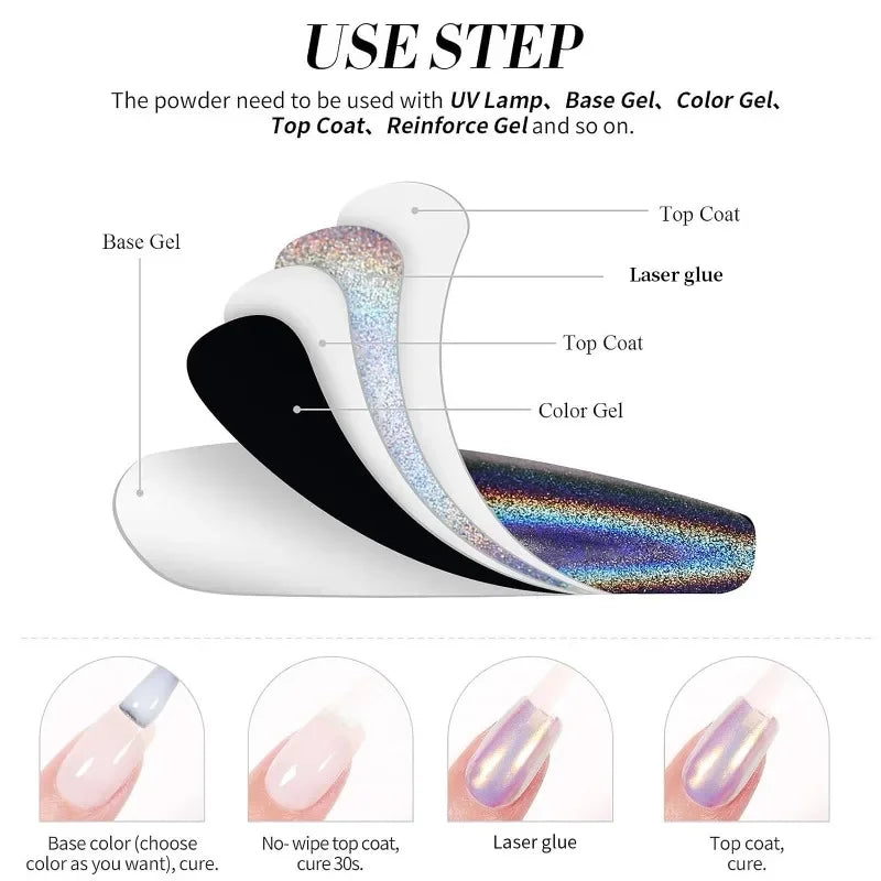 Vernis à Ongles Holographique Glitter Arc-en-Ciel – Séchage Rapide 8 Teintes – CLEVI Paris