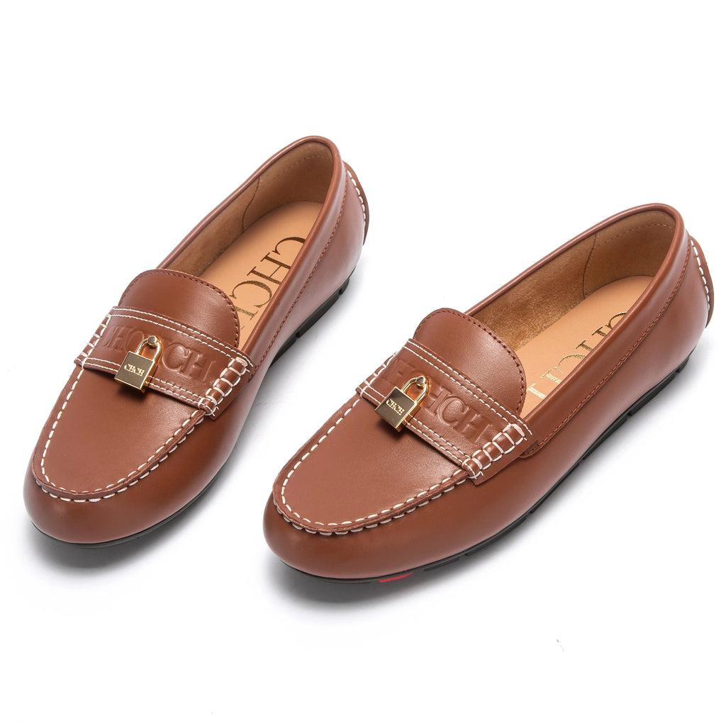 Chaussures plates femme en cuir fendu – CLEVI Paris