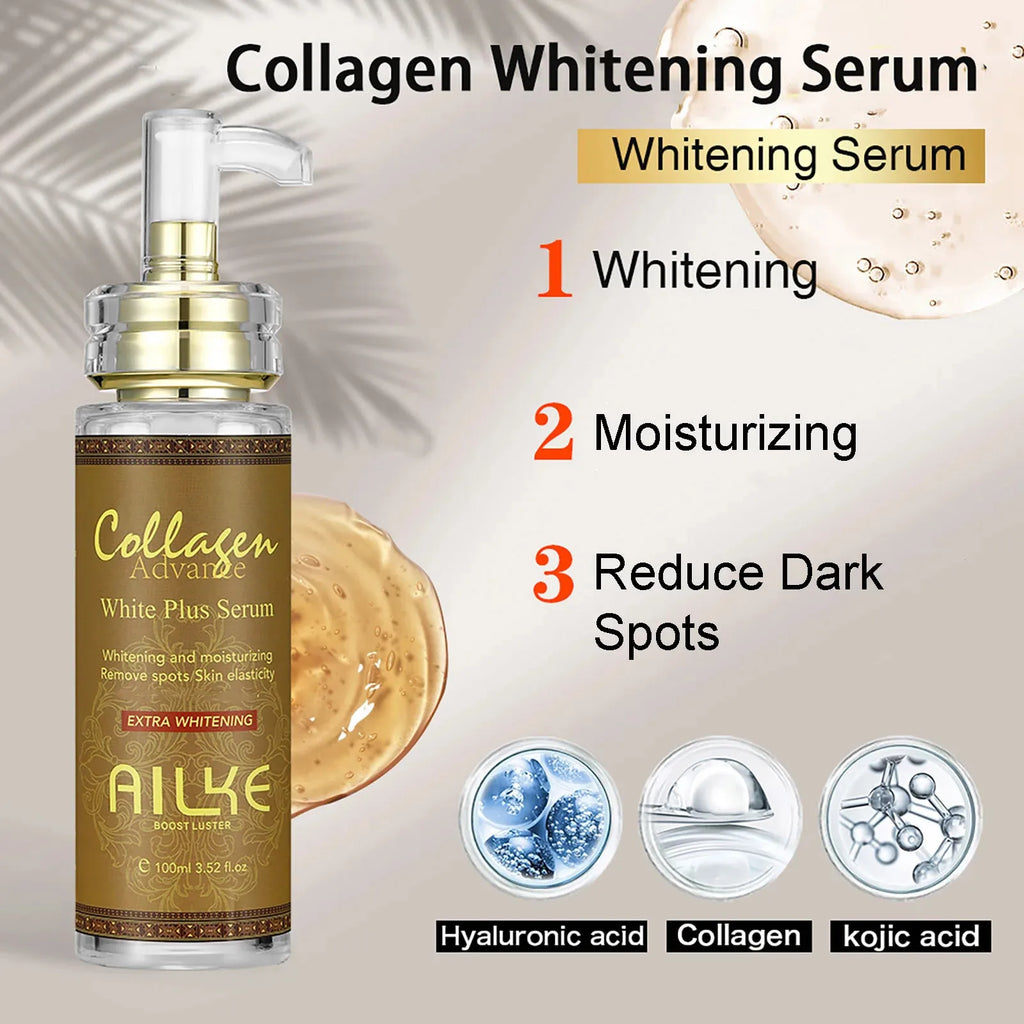 Lotions & Sérums Éclaircissants AILKE – Glutathion, Collagène & Huile de Carotène Corps & Visage – CLEVI Paris