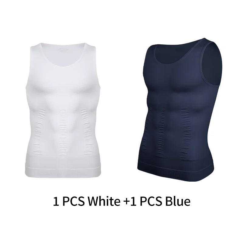 Gaine Amincissante Homme Débardeur Compression Ventre Plat Soutien Dorsal – CLEVI Paris