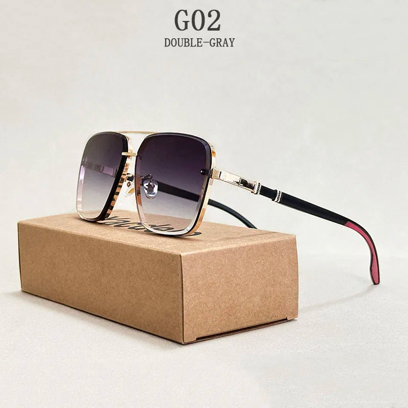 Lunettes de Soleil Carrées Vintage Luxe Miroir UV400 Unisexe – CLEVI Paris