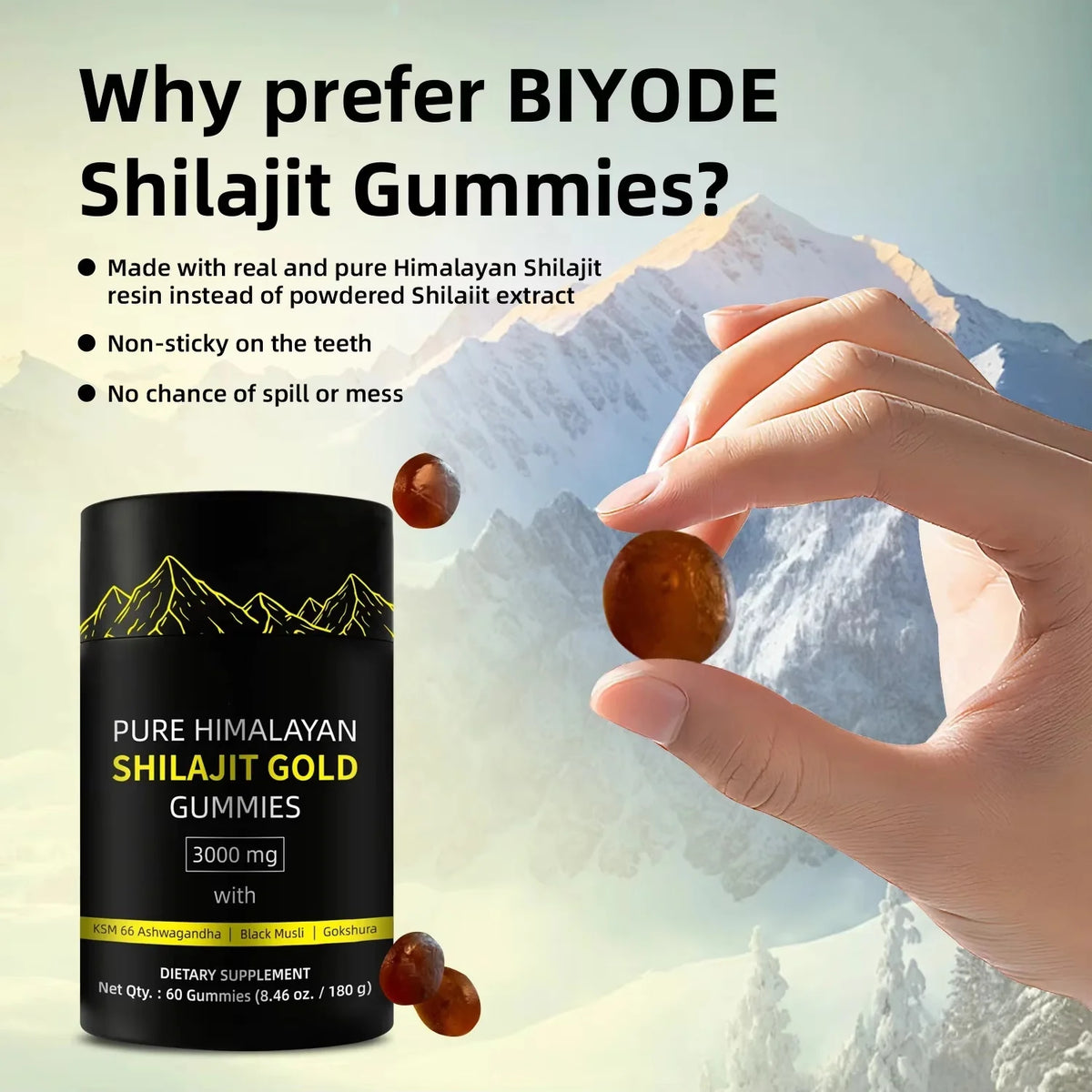 Shilajit, 60 gommes à mâcher en flacon – CLEVI Paris