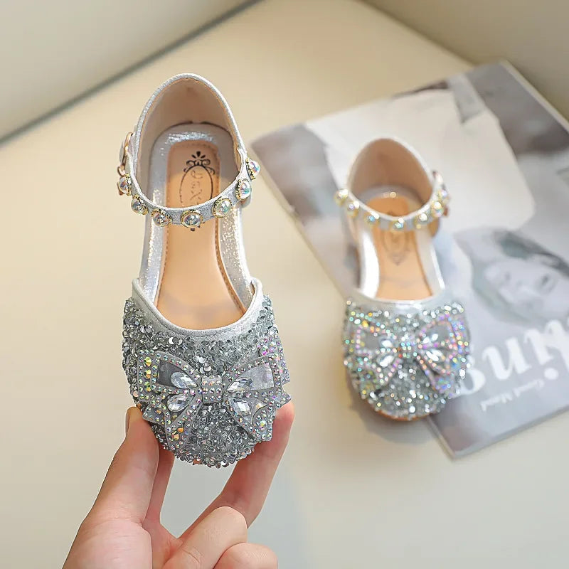 Chaussures fille scintillantes à nœud – CLEVI Paris
