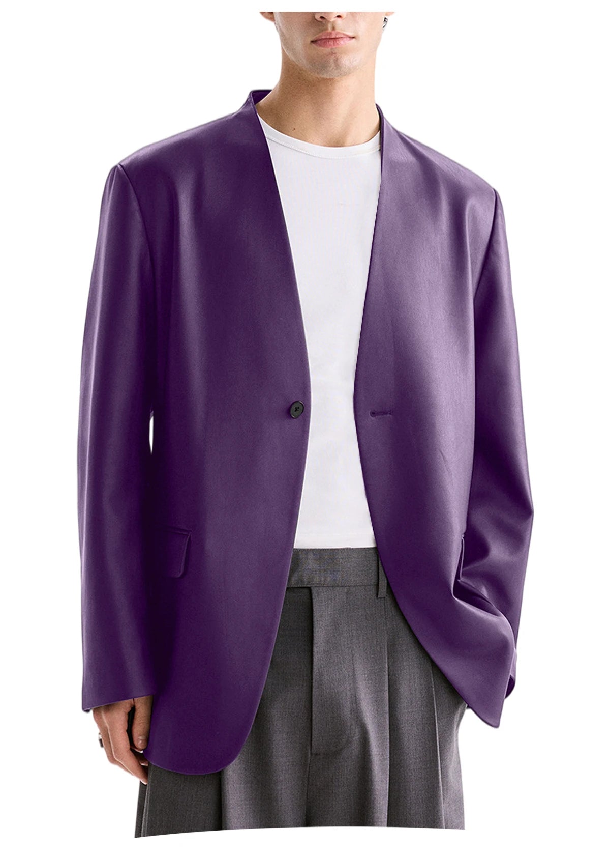 Blazer homme en tweed à chevrons, coupe droite – CLEVI Paris