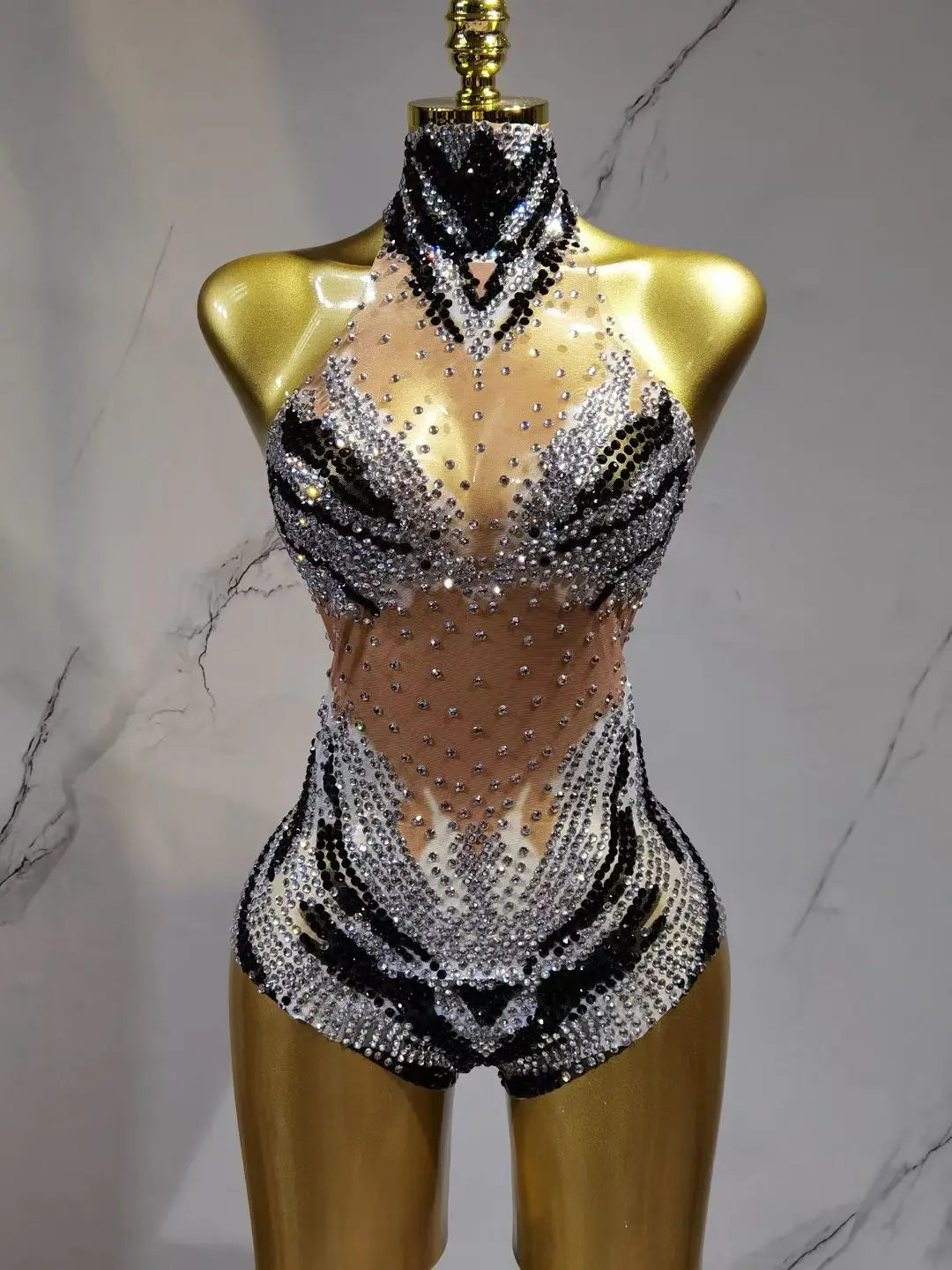 Body Sequins Femme Moulant Culotte Triangle Danse Scène Or Argent Orange – CLEVI Paris