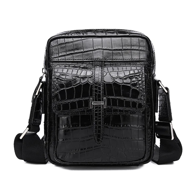 Sac Bandoulière Cuir Alligator Homme Messenger – CLEVI Paris