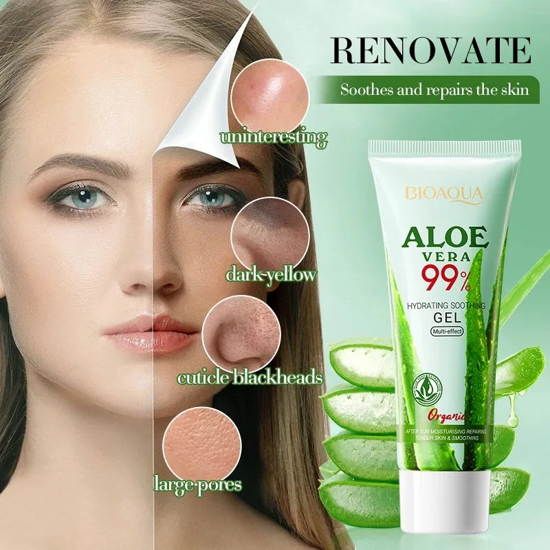 Gel Aloé Vera Hydratant Visage & Corps – Apaisant, Anti-Acné & Réparateur Solaire – CLEVI Paris