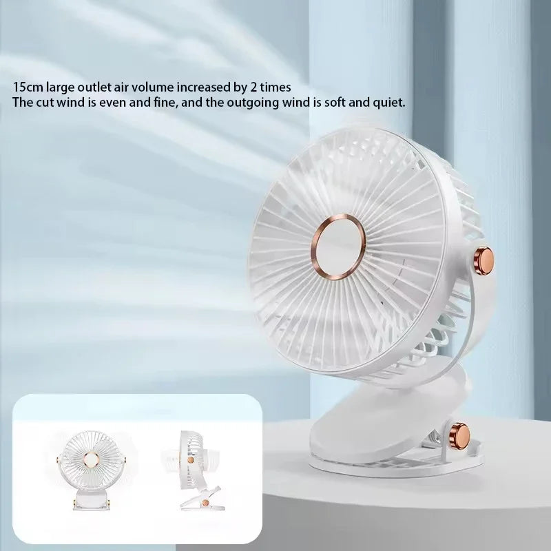 Ventilateur à clipser rechargeable, veilleuse LED – CLEVI Paris