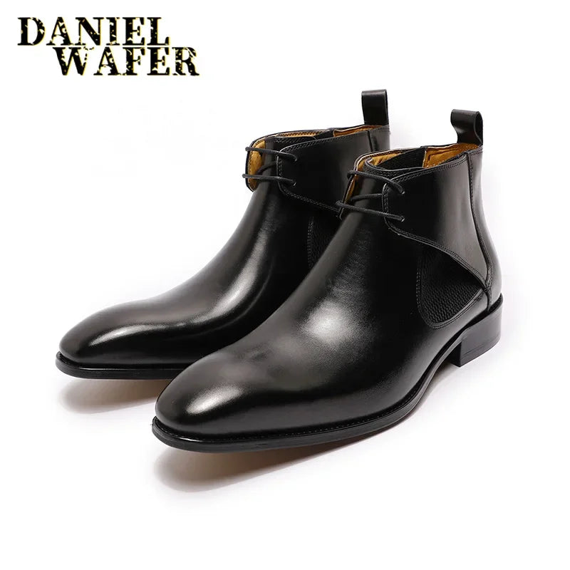 Bottines Chukka homme en cuir à lacets – CLEVI Paris