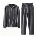 Ensemble homme en cachemire gris à capuche – CLEVI Paris