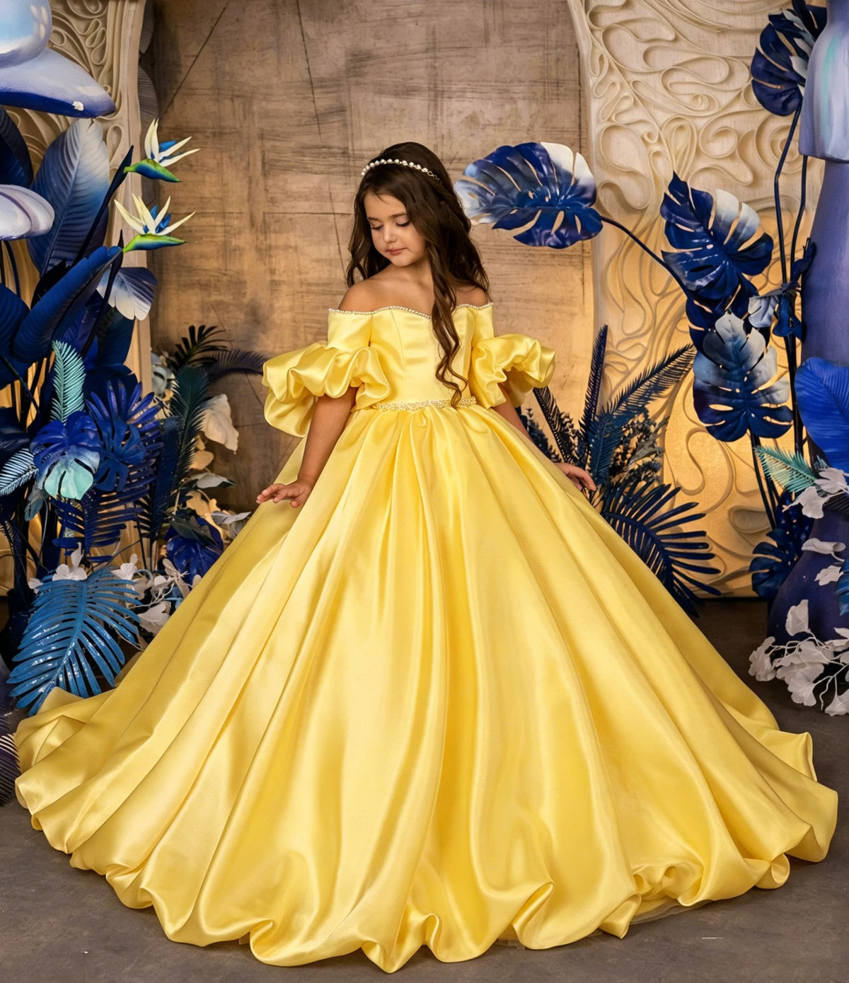 Robe cérémonie fille en satin ZHJ – CLEVI Paris