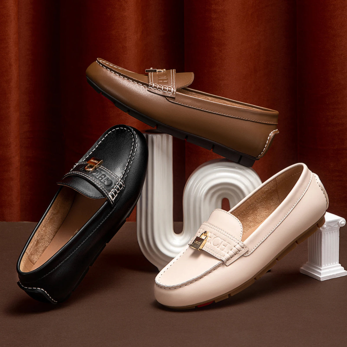 Chaussures plates femme en cuir fendu – CLEVI Paris