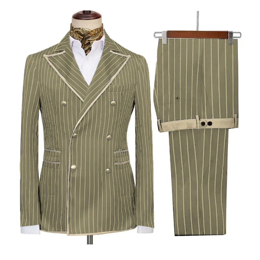 Costume homme rayé 2 pièces – CLEVI Paris