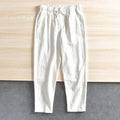 Pantalon Homme Lin Coton Jambe Droite Taille Élastique Cordon Léger Respirant Casual Été Multi-Couleurs – CLEVI Paris