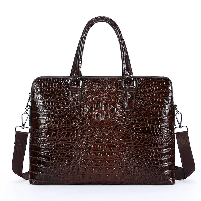Sacoche Homme PC 14" Cuir PU Motif Crocodile 38x29cm Porte-Documents – CLEVI Paris