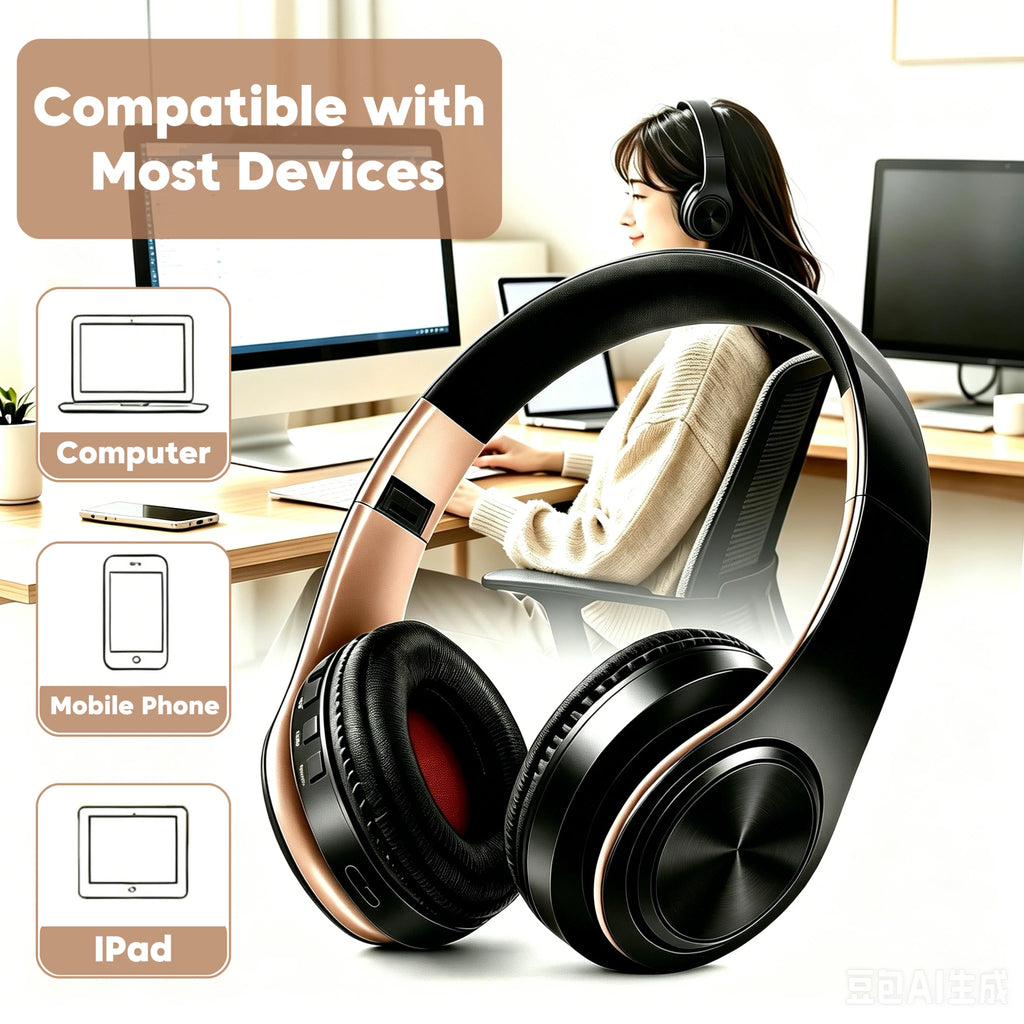 Casque Bluetooth AYVVPII FM Radio Carte SD Micro 20h – CLEVI Paris