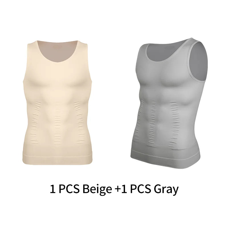 Gaine Amincissante Homme Débardeur Compression Ventre Plat Soutien Dorsal – CLEVI Paris
