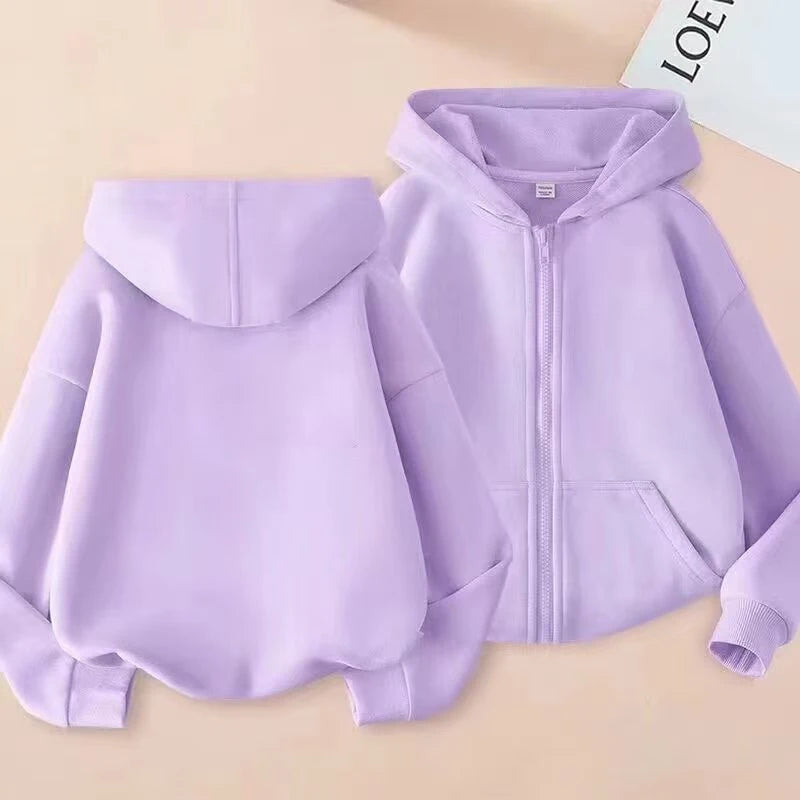 Sweat enfant zippé à capuche unisexe – CLEVI Paris